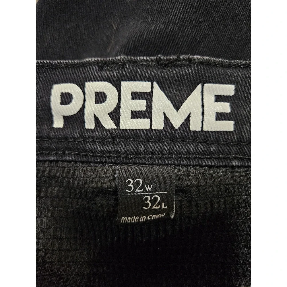 Mens Preme Moto Stripe Pants Black Distressed 32x32 Punk Goth Rock Hip Hop Urban